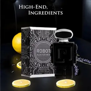 Robot Noir for Men Perfume High-End Ingredients 100ml Natural Spray with Lemon Notes Premium Aroma Ideal for Men