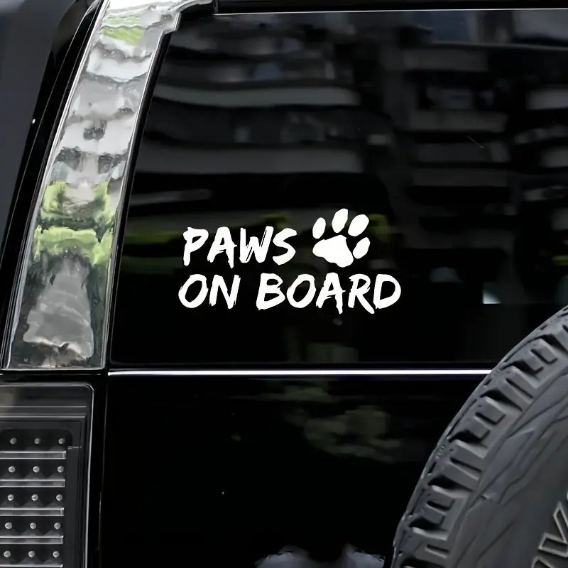 Pet Car Stickers, Dog Vinyl Decals, Pet License Plate Paw Print Stickers, Suitable for Cars, Trucks, Vans, Walls, Laptops