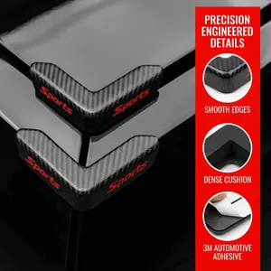 2PCS Car Door Edge Corner Protector Sticker | Carbon Fiber Anti-Scratch Guard Film | Universal Door Corner Collision | Waterproof Exterior Accessory Pair Red Aluminum Alloy Fitment horns on top of car Multitone Horn Hood Scoop decals for Sedan Bumper Kit