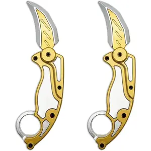 Fidget Gravity Karambit Knife, 2 Pcs 3D Printed Gravity Toys Fake Knife Perfect for Anxiety Stress Relief Autism and ADD (Knifes-white)