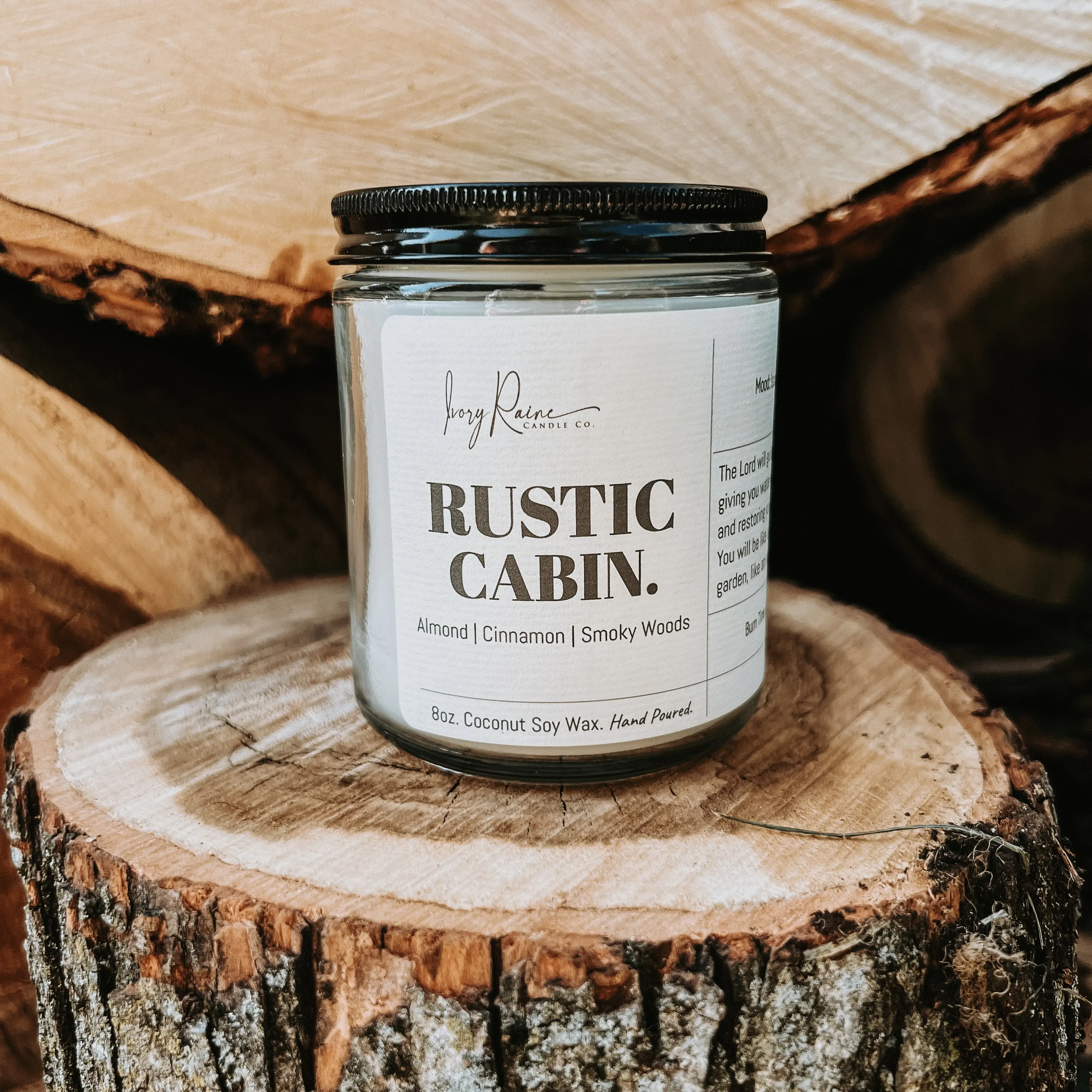 Rustic Cabin - Coconut Soy Candle | Wood Wick | Faith Based