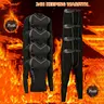 VRYXAL Men's 8pcs Sports Thermal Underwear Set - Plush Body Hugging Tech Fleece Tight-Fitting Colorblock Gear, Thermal Tops, Leggings, 24h Keeping Warmth, for Autumn Winter Running, Training, Gym