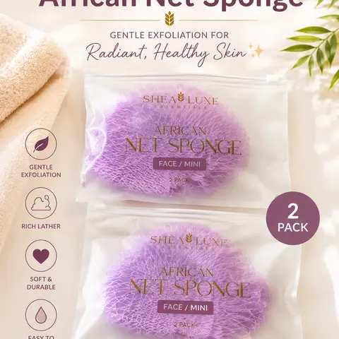 Face/Baby/Mini African Exfoliating Net Sponge (2-pack)