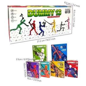 Action Doll Toy, 6-Count 3D Trend Toy Model Set, Articulating Figures, Action Figurine, Multi-Jointed Movable DIY Assembled Digital Man Figure, Realistic Desktop Decoration Ornament Handmade Grape Crystal Mochi Cute Toothed Plush relaxation butter