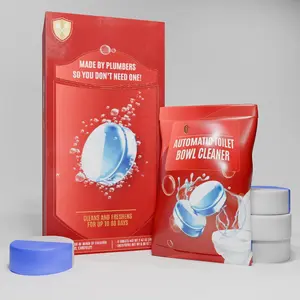 Toilet Tablets 4 Pack | Bleach & Chlorine Free, Dual-action Whitening with 1% Hydrogen Peroxide | Plumbers' Choice | Automatic Toilet Bowl Cleaner Tablets | Long-lasting Cleaning Supplies