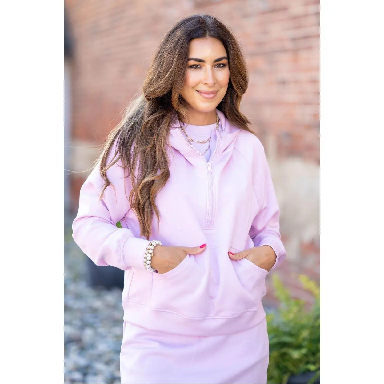 Hooded Quarter Zip Scuba Pullover