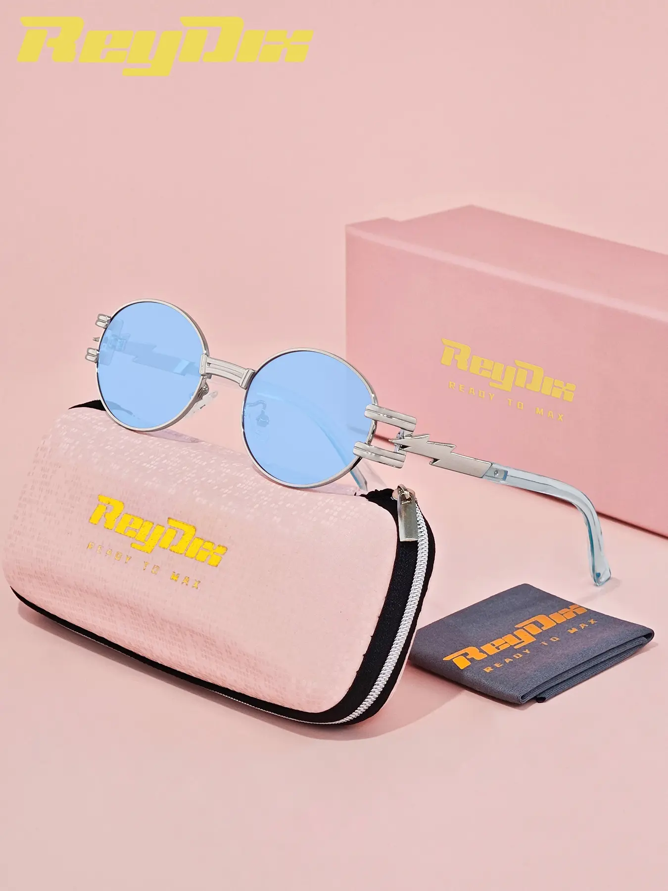 Reydix Unisex Full Frame Sunglasses, High Clarity Elliptical Uv400, Lightweight Frame, Comfortable Wear, Casual Style, All Seasons