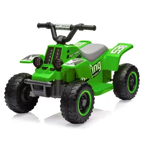 【Christmas Gift】Green 6V Kids Ride on ATV, 4-Wheeler Electric Quad Car with LED Lights, Music & Horn, Battery Powered Motorized Toy for Boys and Girls Ages 3+
