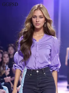 Short Sleeve Fitted Shirt for Women 2026 New Summer Fashion, High-Quality Chic Blouse, Stylish Casual Top for Elegant Look