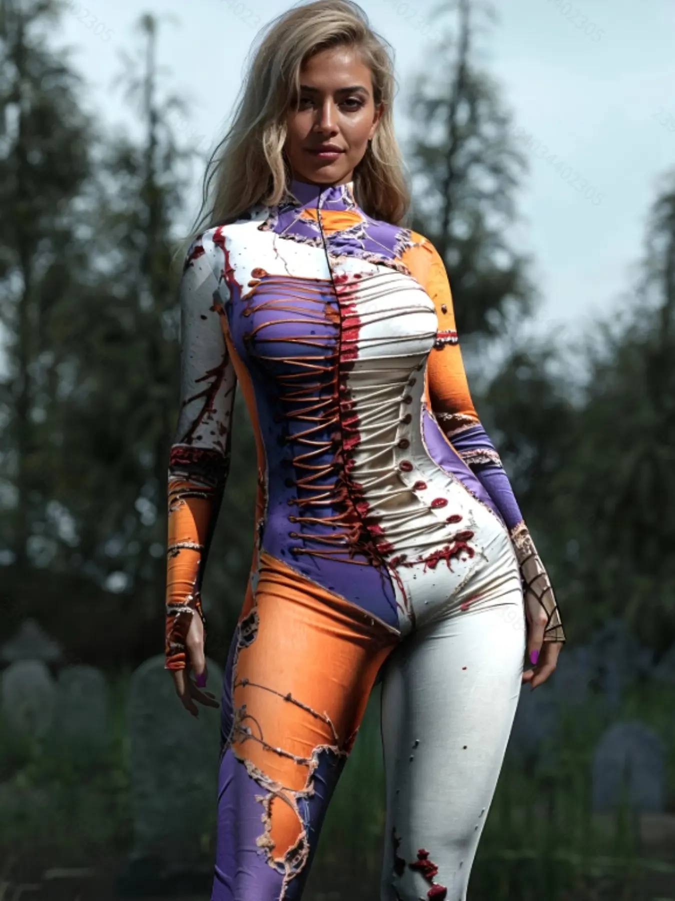 Halloween Party Costume, Sexy Bodycon Bodysuit, Cosplay Stage, Frankenstein Patchwork, Burning Man Festival, Role Play Unique Clothing