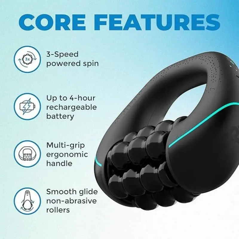 Electric roller massager, Relief Roller, Muscle massagers, relieves muscle soreness, Electric massage wheels, freely rotating massage rods, suitable for all body muscles, perfect gift for relaxation