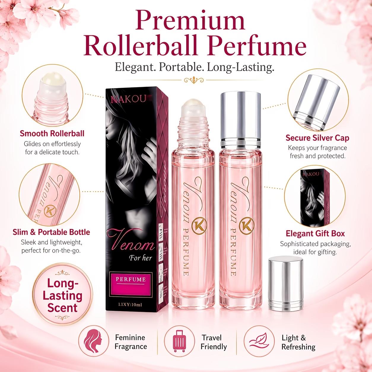 3-Piece Pheromone Perfume Set, Venom Fragrance for Women, Aphrodite Pheromone Perfume, Pheromone Oil for Women to Attract Men, Roll-On Pheromone Oil, Women's Pheromone Perfume