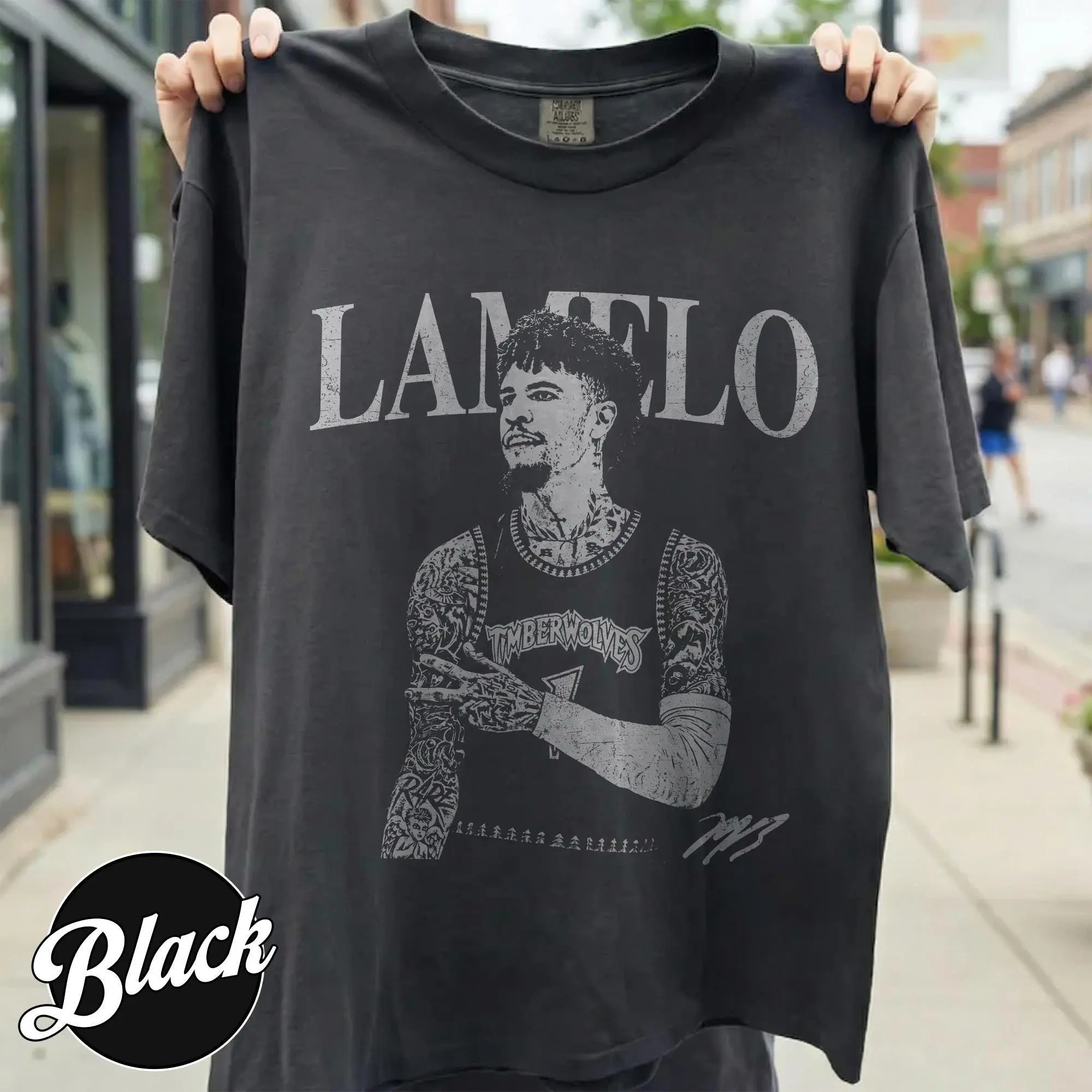LaMelo Ball Minnesota Basketball Comfort Color Tee Pure Cotton Fabric Casual Short Sleeve Soft-Washed T-Shirt Trendy Tops for Women for Men