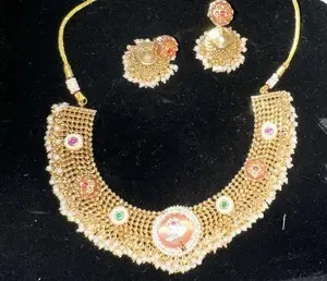 Meenakari Necklace Set - Multi-Color Enamel Jewelry for Bridal & Weddings