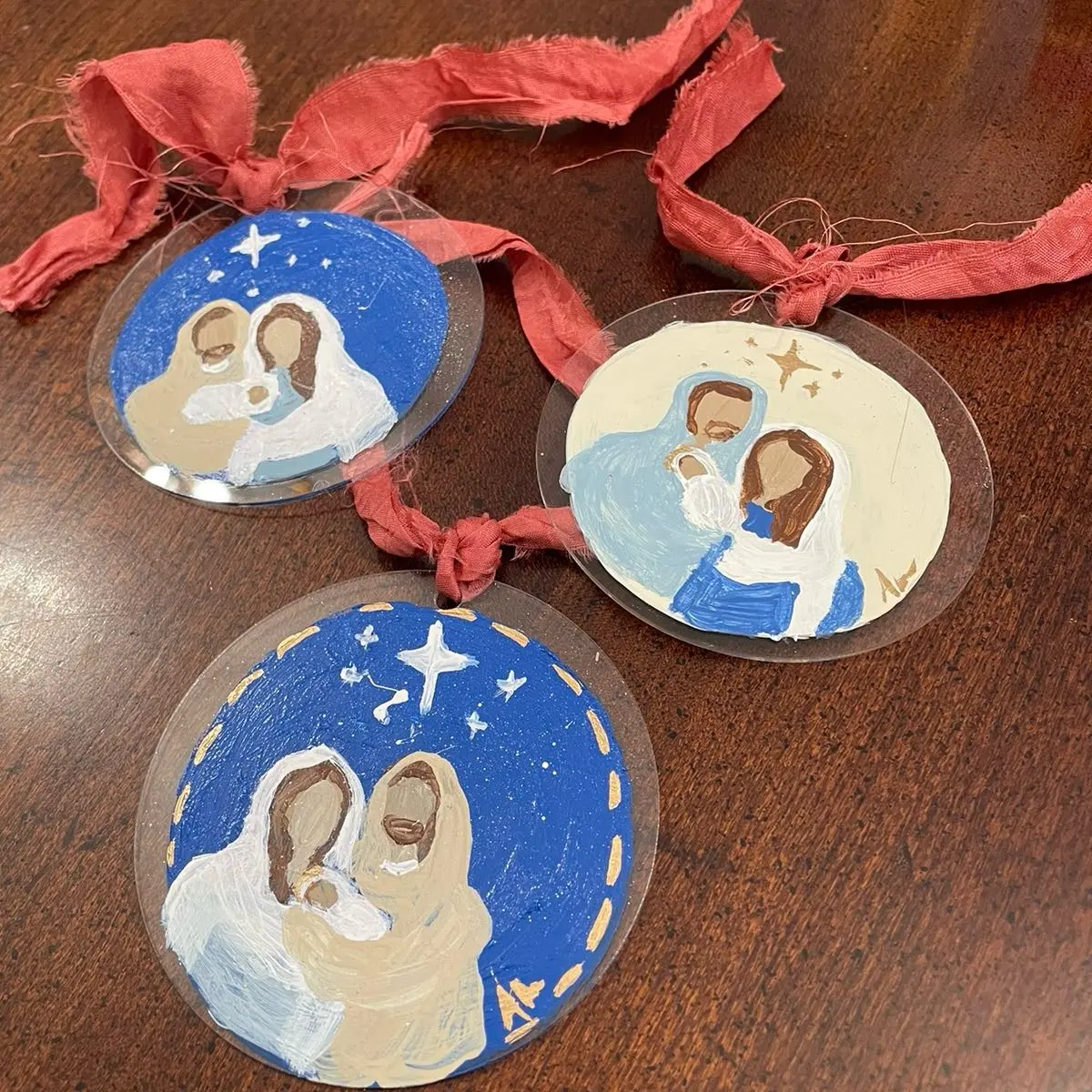Ornaments nativity on acrylic