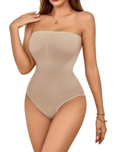 Women's Seamless Push-Up Bodysuit Shapewear - Non-Slip Strapless High Stretch Thong Shaper, Tummy Control & Butt Lift, All-Season Comfort, Perfect for Lounging at Home & Yoga Workouts, Invisible Support, Sexy Innerwear, Women's Clothing, Smooth