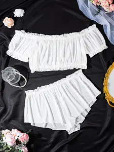 Pure Desire Ruffle Sheer Pajama Set