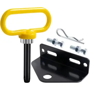 Towing Hitch Set, Universal Heavy Duty Zero Turn Mower Trailer Hitch &  Neodymium  Lawn Mower Trailer Hitch Pin with 2  -1/2'' R-Clip (Combo Pack,Yellow+Black)