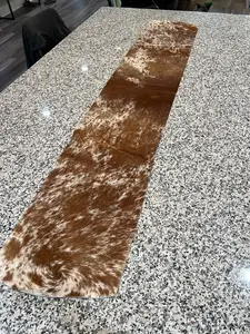 Brown & White Cowhide Table Runner