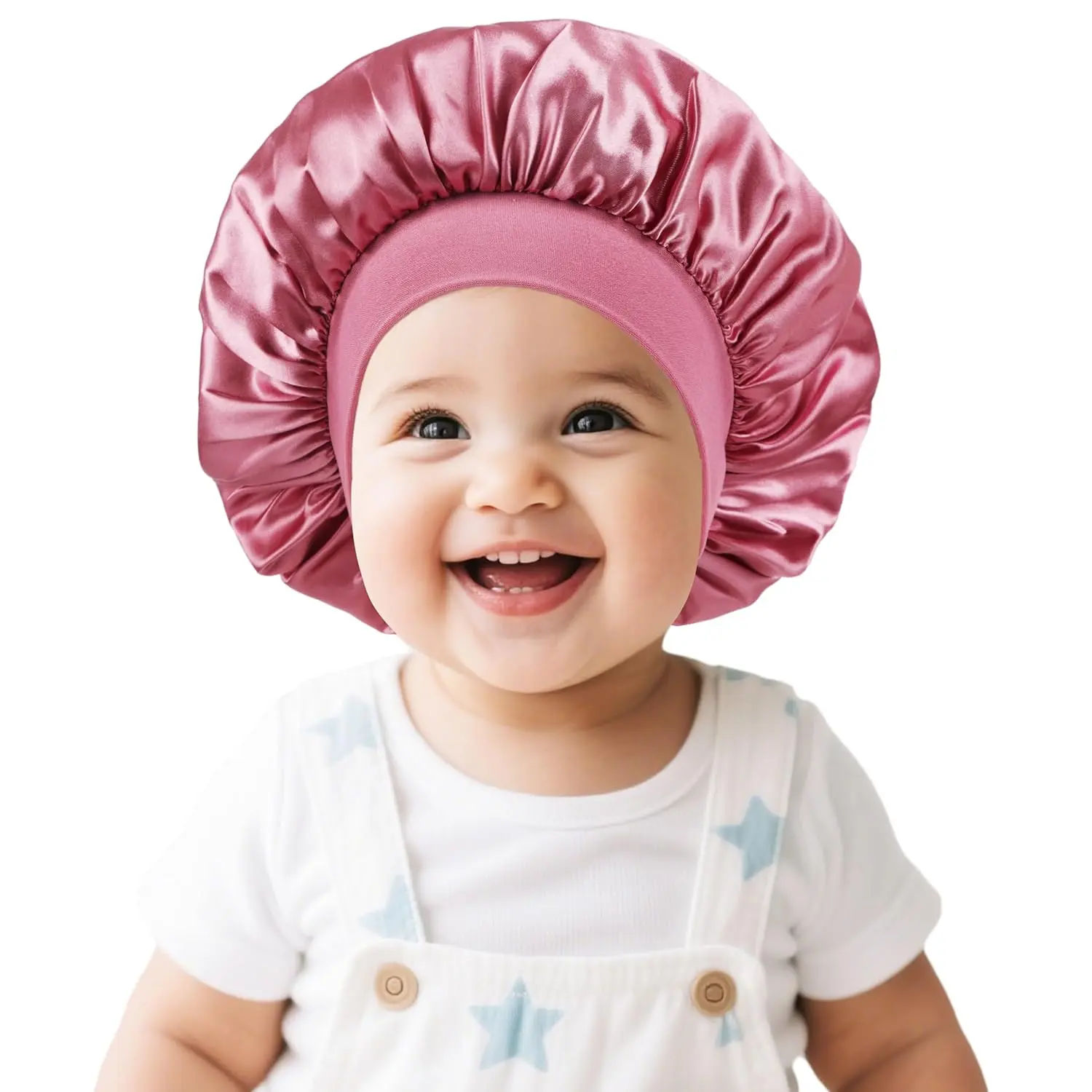 Satin  Bonnet for Sleeping Silk Sleep Cap Bonnets for  Girls and Boys  Rose