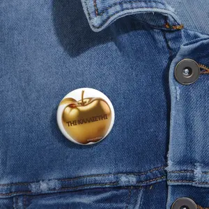 Custom Golden Apple of Discord Pin Buttons - Lightweight & Durable
