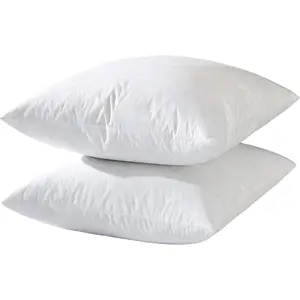 18x18 Decorative Throw Pillow Inserts-Down  Pillow Inserts-Square-Cotton Fabric-Set of 2-White.