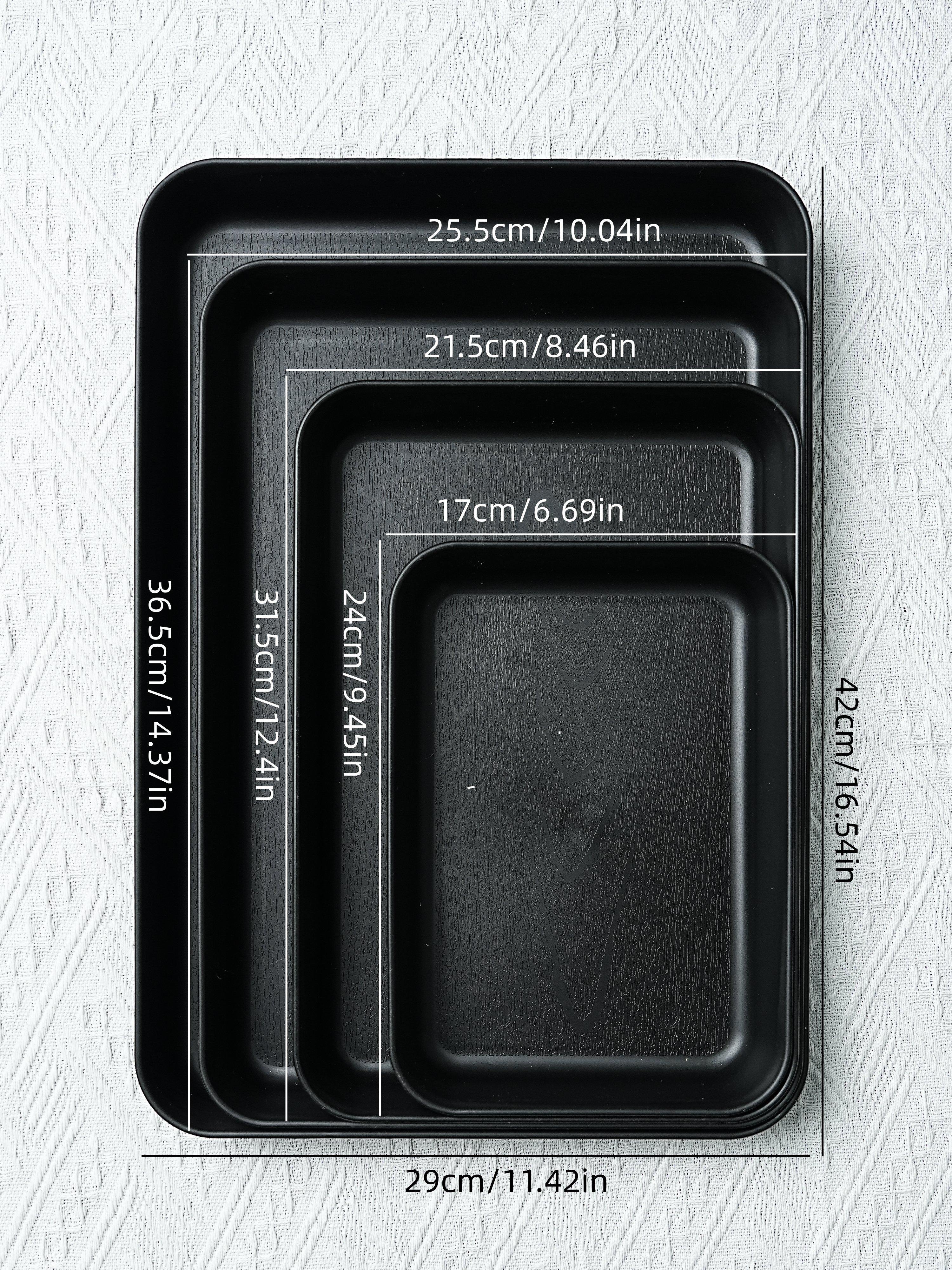 Reusable PP Plastic Serving Trays Ideal for cookies, appetizers, deli foods, snacks, desserts and fruits. Perfect for party food presentation; stackable design for kitchen countertop use. Available in multiple sizes and colors.