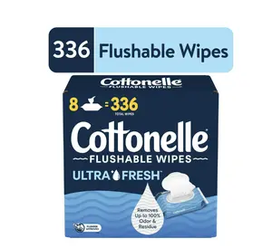 Cottonelle Ultra Fresh Flushable Wet Wipes, 8 Flip-Top Packs