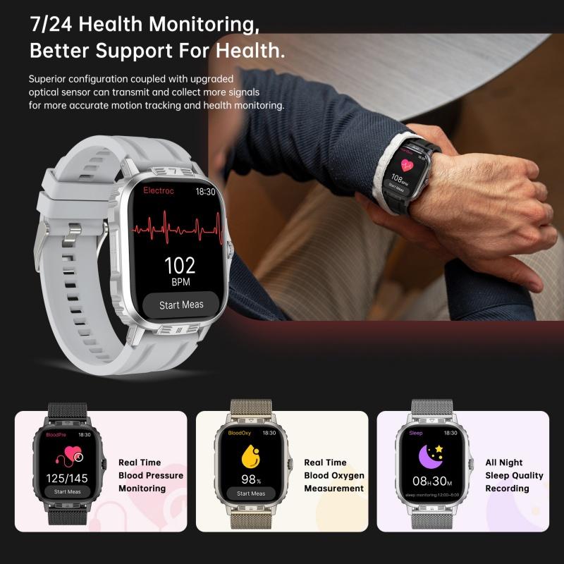 Multifunctional Smartwatch Sports Watch with Multi-scenario Workout Modes Health Monitor Phone Sync Notifications Blood Pressure Heart Rate Sleep Compatible with Android Apple Devices Wearable Technology - Smartphone