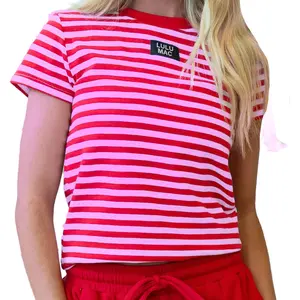 LuLu Mac STRIPE BABY DOLL TOP-RED/PINK