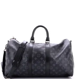 Pre-owned Louis Vuitton Canvas Coated Travel Bags Keepall Bandouliere Bag Monogram Eclipse Canvas 45 by Rebag