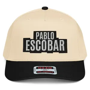 RIVEMUG NX1 Pablo Escobar Embroidered 2 Tone Hat Mid Crown Curved Bill Snapback Cap for Men Women