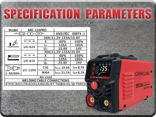 GNIWELDER Stick Welder 110V Portable ARC/TIG Welding Machine with LED Display Synergic Control IGBT Inverter Hot Start Arc Force Anti-Stick for Home Repair & Metal Working,Father's Day Christmas Gifts Thanksgiving and Birthday Gifts