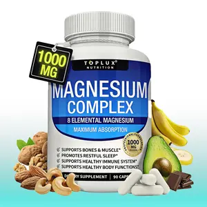 1/3/6/10 Bottles Magnesium Complex, 8-in-1 Magnesium Supplement, 90 Vegan Capsules Each, USA Made