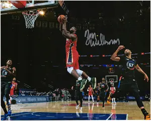 Zion Williamson New Orleans Pelicans Autographed 8" x 10" Going Up vs. New York Knicks Photograph - Fanatics Authentic Certified