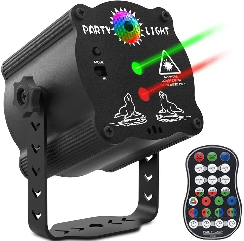 Party Lamp 1024Pattern Party Stage Light Laser Projector LED RGB KTV DJ Disco Show Lighting with Remote Control for Events