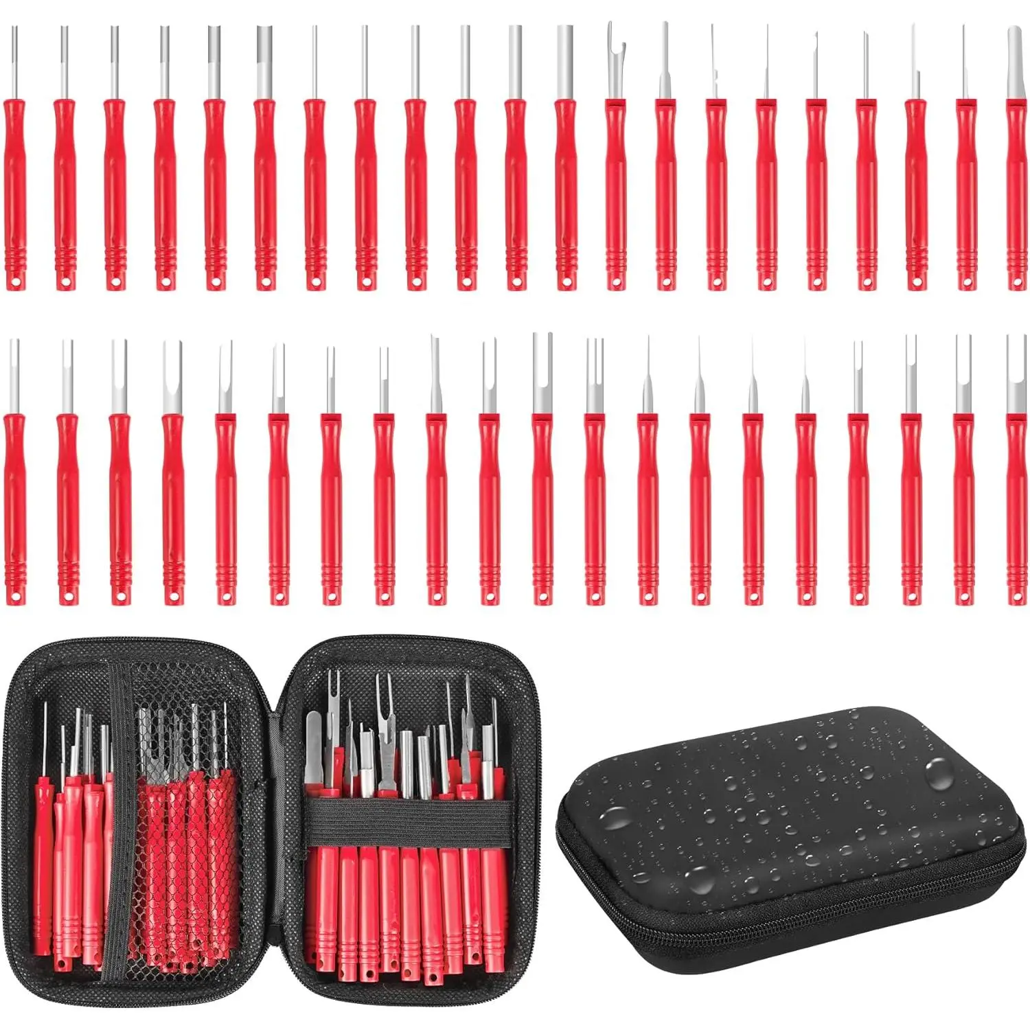 41 PCS - Red Round Handle