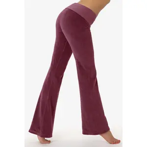 LOS ANGELES APPAREL VLR300GD - Female Velour Garment-Dye Sports Yoga Leggings