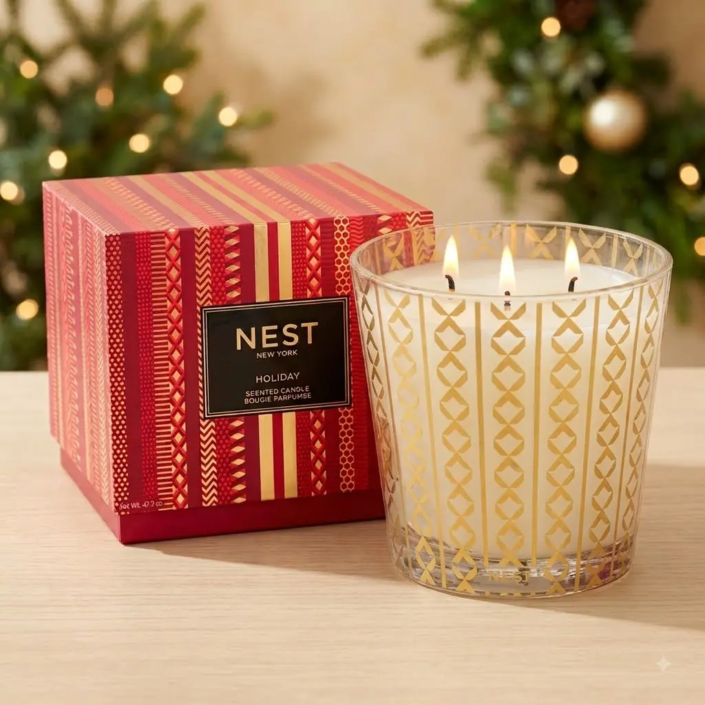 NEST New York Scented Candle 21.2oz 3 Wick Nest Candle Non Toxic & Fresh Enhance Relaxtion,Romance and Fragrance Glass Scented Gift Holiday