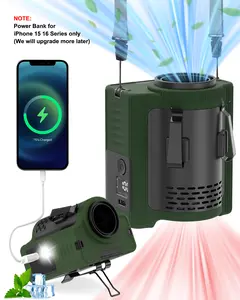 PLAYHOT N610 Rechargeable Waist Fan - 10000mAh Battery Delivers 22H Cooling, Professional 16600RPM Airflow, 5 Adjustable Intensities, Versatile Clip-On/Hanging/Standing Operation,Must-Have for Camping/Worksites