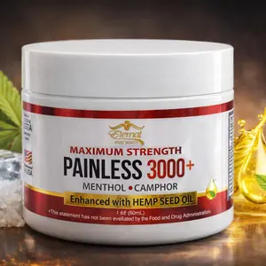 Eternal Painless 3000+ Cream - Super Concentrated Extra Ultra Strength Pain Relieving Formula with Menthol & Alcanfor - 2 FL OZ