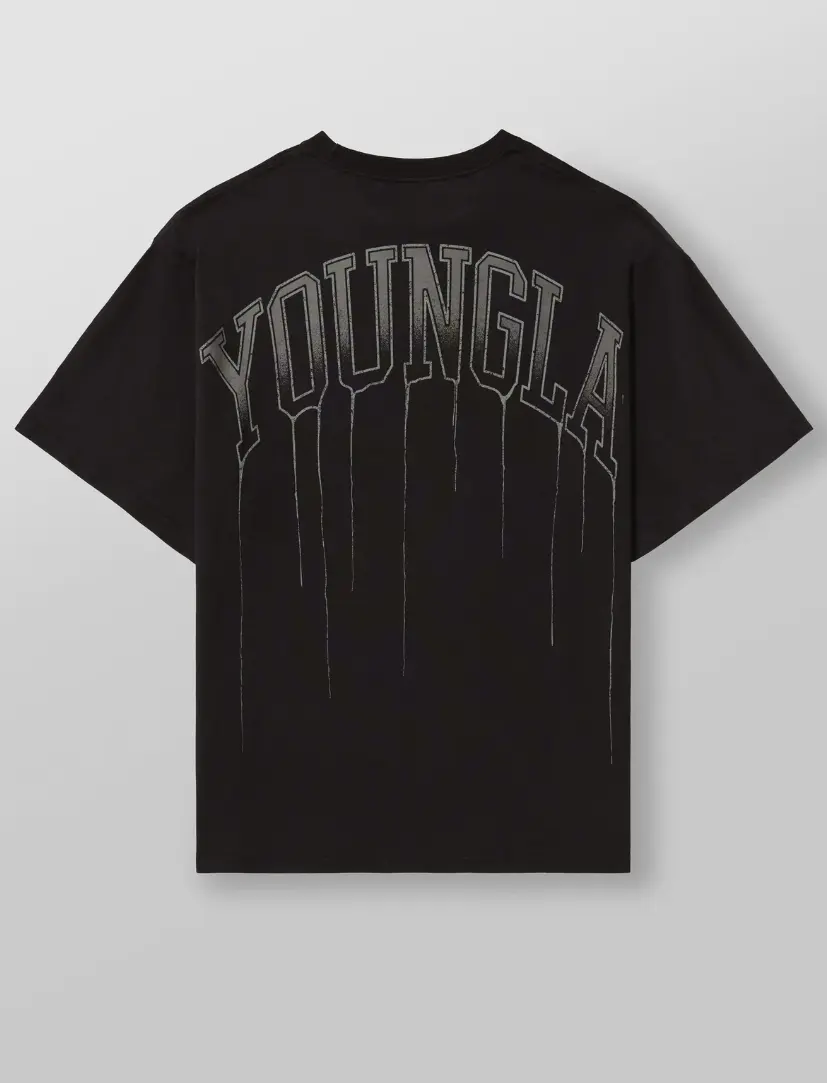 YoungLA Drip Oversized Tee, Graphic Streetwear T-Shirt, Relaxed Fit Casual Top, Y2K Inspired Oversized Shirt for Men & Women