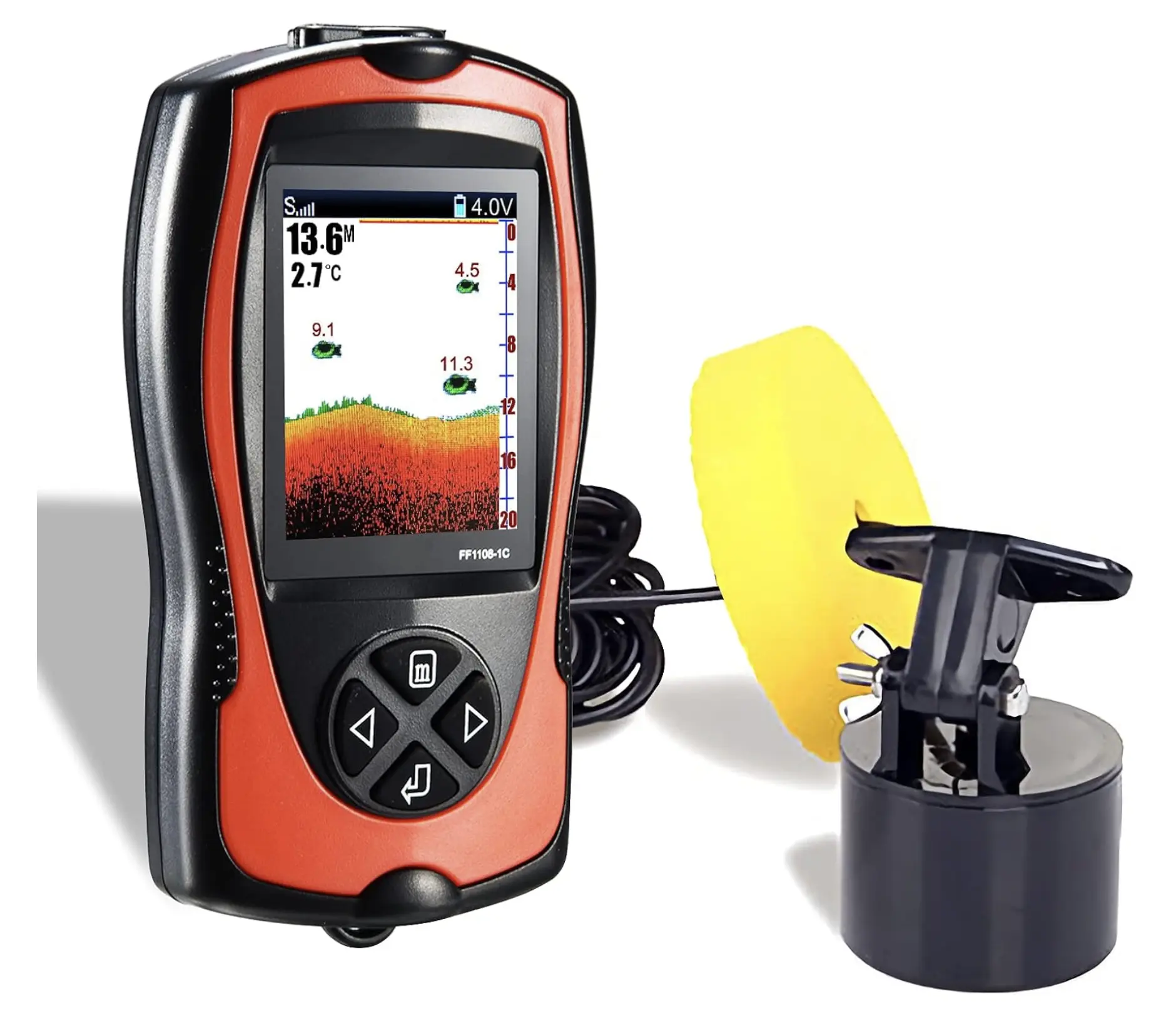 Wired Portable Fish Finder Display Handheld Monitor Depth Finder Transducer Sonar Sensor Fish Finders LCD Screen