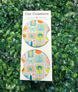 Sea stamps car cup coasters