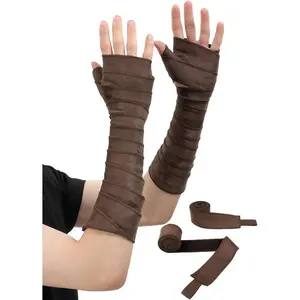 Medieval Hand Wraps Renaissance Faux Suede Bracers LARP Halloween Cosplay Costume Accessories