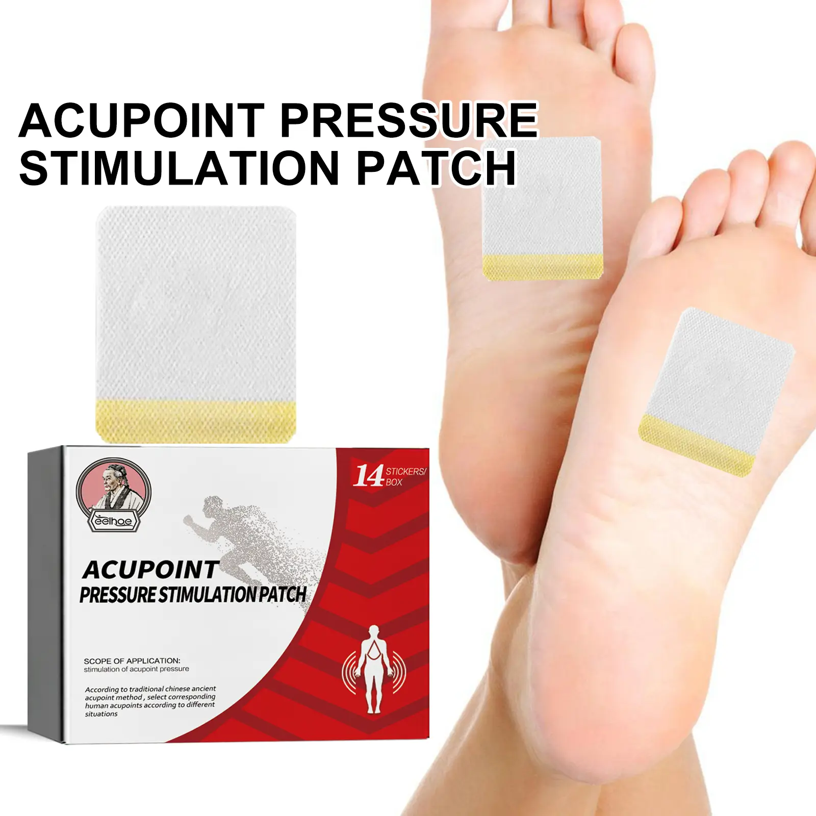 EELHOE Astragalus & Chinese Angelica Herbal Blend Care Acupoint Stimulation Patches - Beauty & Personal Care Body Relief Patches for Fatigue Relief, Energy Level Improvement, Digestion Promotion