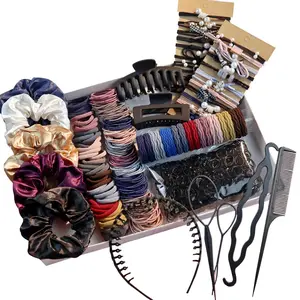 Hair Accessories Set for Women, Ponytail Holders, Hair Scrunchies, Hairbands, Scrunchy Hair Ties, Multicolour Colors and Styles (1149PCS(Dark color)