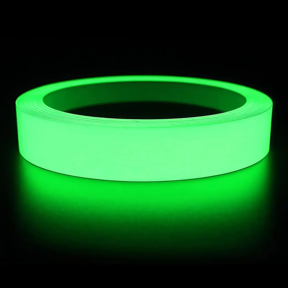 1PC Self-Adhesive Waterproof Glow-in-Dark Reflective Tape (2cm×500cm), Car Exterior Accessory for Floor Marking, Safety Signs