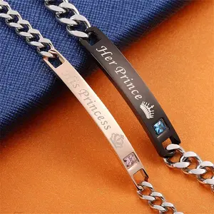 Her Prince His Princess Bracelet or Necklace  Set