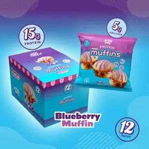 Blueberry Prime Bites Protein Mini Muffins - 15g Protein, Low Sugar, 5g Collagen Blueberry Prime Bites Protein Mini Muffins - 15g Protein, Low Sugar, 5g Collagen